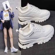 Fashion Inner Heightening Women's Shoes Thick-Soled Wedge Heel Sneakers All-Match Casual Daddy Shoes