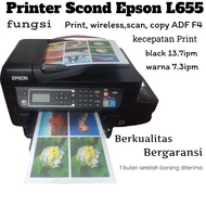 printer Scond Epson L655 fungsi, WiFi, print, scan, copy &amp;ADF F4