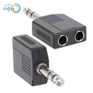 6.35mm 1/4" 1 Stereo Male Plug to 2 Mono Female Jack Audio Splitter Adapter
