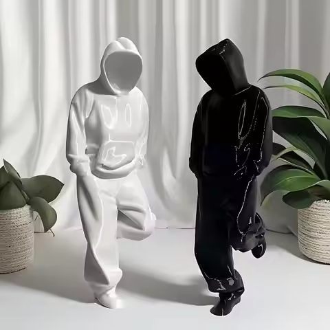 SUSU 1/2Pcs 3D Printed Faceless Thinker Figurine Home Decor Living Room Decoration Crafts Ornaments 