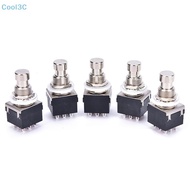 Cool3C 5 pcs 3PDT 9-Pin Guitar Effects Stomp Switch Pedal Box Foot Metal True Bypass HOT