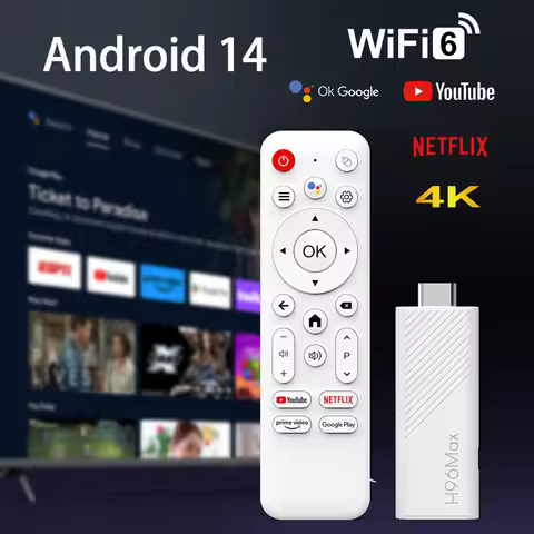 Smart TV Stick H96 MAX H313 Android 14 2.4G 5G Wifi6 Home Media Player 2GB 8GB 16GB Voice Assistant