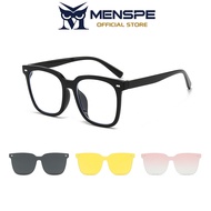MENSPE 4 IN 1 Magnetic Sunglasses Set Unisex Sunglasses Women Eyewear Magnetic Sun Glasses Frame Nig