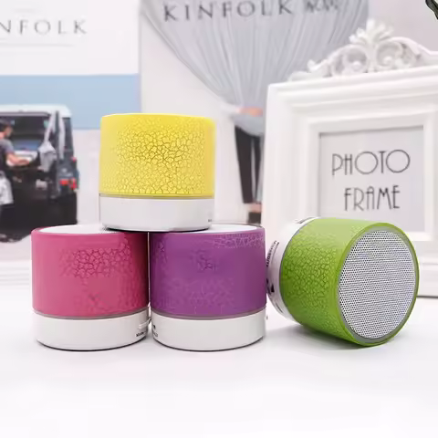 Mini Crack Wireless Bluetooth Speaker Portable Plug-in Card Charging Small Speaker Low Audio LED Lig