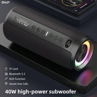 Zealot S51PRO ลำโพงบลูทูธกำลังสูงแบบพกพากลางแจ้ง 40W เข้ากันได้กับการ์ด TF/USB/AUX/TWS สเตอริโอเบส โ