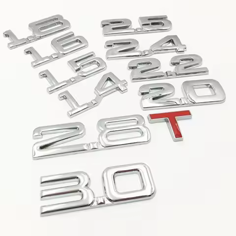 3D Metal Car Displacement 1.3 1.4 1.5 2.4 1.6 1.8 2.0 2.2 2.5 2.8 3.0 T Volume Logo Car Rear Trunk E