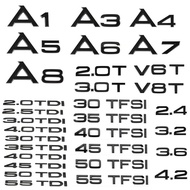 3D ABS Car Rear Trunk Logo Sticker 2.0 3.0 4.0 30 35 40 45 50 55 60 TFSI TDI V6T 2.0T For Audi A1 A3
