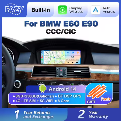 Android 14 Wireless Carplay IPS Screen For BMW 3 5 Series E60 E61 E62 E63 E90 E91 E92 Car Radio Mult