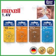 (1pack 6pcs) ORIGINAL Maxell Hearing Aid Battery Zinc-Air 13 10 675 312 Ear 电池 Siemens Signia ENGION