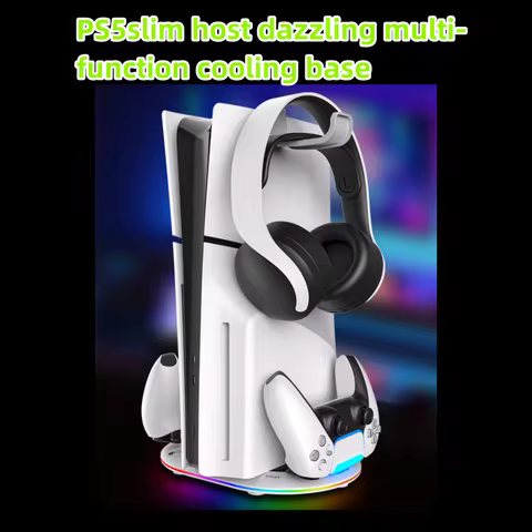 PS5pro, PS5slim Game console Optical drive digital upright stand base with lights P5 dual controller