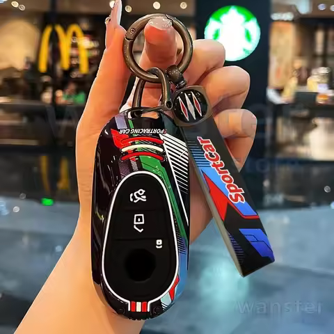Racing Style Metal Car Key Case Fob Cover for Mercedes Benz C S Class W206 W223 S350 C300 S400 S450 