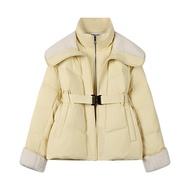 Áo Khoác Lông Vịt Màu Trắng Thời Trang CIVICERA Dành Cho Nữ Dáng Ôm Dài Tay Khóa Kéo Màu Trơn Thường