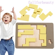 FALLFORBEAUTY Wooden Geometric Puzzles, Geometric Shape 3D Puzzles Tangram Board Puzzle, 3D Puzzle S