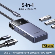 【4K 60Hz】UGREEN Uno 6-in-1 10Gbps PD 100W USB C Multiport Adapter HUB อุปกรณ์แปลงสัญญาณ HDMI for Mac