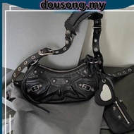 A.T.A Beg wanita baru beg motosikal beg ketiak 3-dalam-1 beg silang bahu berlipat bulan sabit