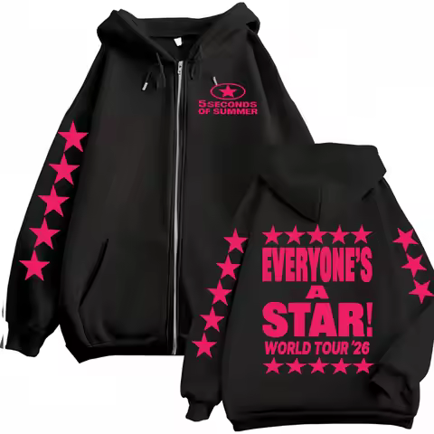 5 Seconds of Summer Everyone's A Star Zipper Hoodie Men Women Casual Fleece Jacket Sweatshirt Hip Ho