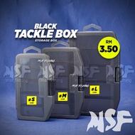 [MSF] Black Tackle Box | Lure Storage Box Fishing Accessories 5 Slot Plastic Multi Specifications