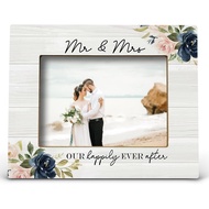 FONDCANYON Mr & Mrs Picture Frame, & Marriage License Frame, Gifts for Newlywed 5x7
