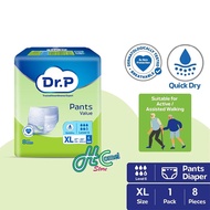 DR. P VALUE LEVEL 6 ADULT PANTS DIAPER  XL8