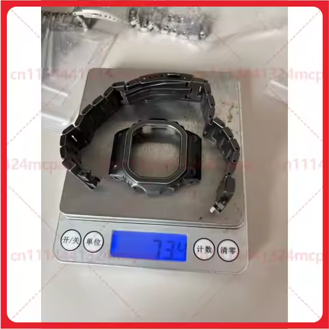 Aged Black Stainless Steel Bezel & Strap for Casio G-Shock DW5600 GWB5600 GMWB5000