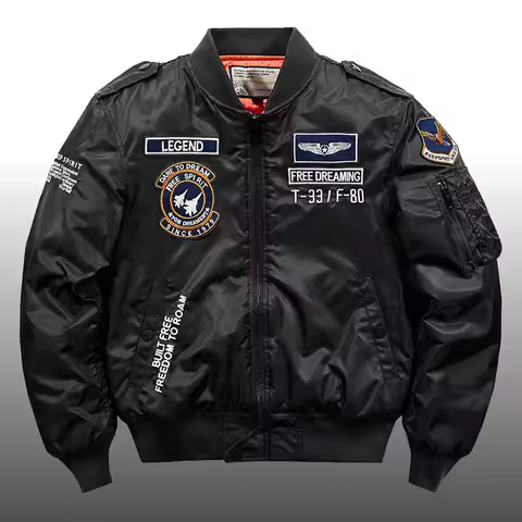 Winter Hip Hop Thick Warm Jacket Men High Quality Military Motorcycle Ma-1 Aviator Pilot Coats Male 