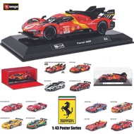 Bburago 1:43 Ferrari 499P LMH  296 GT3 2022 alloy car model toy series supercar series