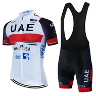 UAE ชุดขี่จักรยานชุดเจอร์ซี่สำหรับผู้ชายชุดปั่นจักรยานเสือหมอบ MTB กางเกงขาสั้น2024ภูเขาชุดสูทผู้ชายสำหรับปั่นจักรยานฤดูใบไม้ผลิฤดูร้อน