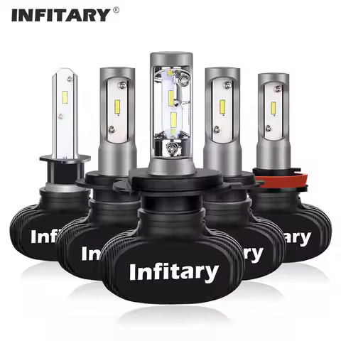 Infitary LED Headlights H7 Auto Bulb CSP 1860 Chips Lights H3 9004 9007 HB1 HB5 6500K Car Lamps with