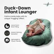 FINEST TOUCH Duck-Down Infant Lounger | Portable Travel Friendly Washable Organic Newborn Mattress |