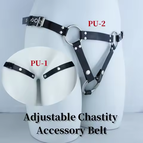 Male Chastity Accessories To Prevent Falling Off Auxiliary Belt Adjustable Chastity Belt PU Leather 