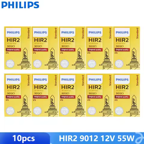 10PCS Philips Vision HIR2 9012 C1 12V 55W PX22d +30% Bright Original Light Car Halogen Head Light St