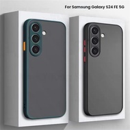 Shockproof Armor Matte Case For Samsung Galaxy S24 Plus S24FE S24 Ultra Soft TPU Bumper Clear Hard P