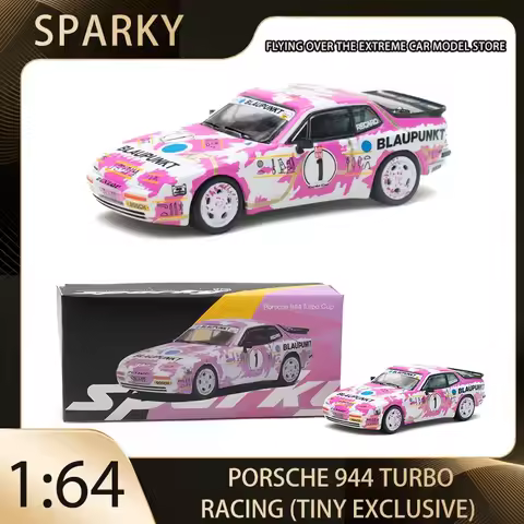 Sparky 1/64 Porsche 944 Turbo Racing (Tiny Exclusive) Alloy Diecast Model Collection Gift Toys Ship 