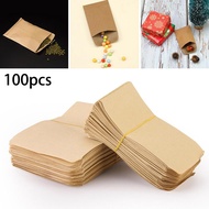 100 Pieces Kraft Paper Bag Pouch Small Kraft Paper For Gift Bags Envelopes New