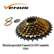 ✽∋▬9 Speed Mtb Bicycle  Sprocket 11-34T Cassette Type