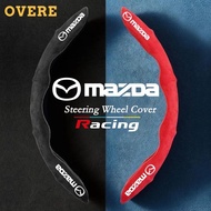 Mazda Car Steering Wheel Cover Suede Leather Anti Slip Sweat Absorption For Mazda 3 2 5 CX3 RX8 BT50 323 CX8 CX30 RX7 626 CX7 NX5 CX9 CX50 Accessories