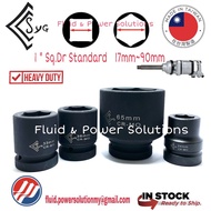 [ SYG ] 1” TA series Sq Dr 6PT, Socket size 54mm ~ 90mm, Standard and Long Deep Impact, Air Tools, I