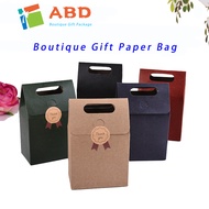 【ABD】Monochrome Flip Cover Paper Bag  Window Paper Bag Paper Goodies Bag Kraft Paper Gift Bag with Handle Doorgift Bag Goodies Bag
