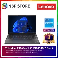 Lenovo ThinkPad E16 Gen 1 21JN0051MY 16'' WUXGA Laptop Black ( I5-1335U, 16GB, 512GB SSD, Intel, W11