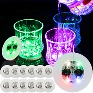 Party Decor Atmosphere Light - LED Luminous Coasters Sticker - Cup sticker pad - Liquor Bottle Drinking Glass Cup Mat - Battery Powered Bar Drinks Cup Pad