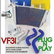 SYM VF3 VF3I 185 RACING RADIATOR TANGKI AIR BESAR FREE HOSE 100% ORGIINAL ESPADA