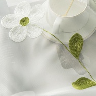 Tulle curtains for balcony and window decoration Bedroom Bay embroidered with magnolia flowers Thin 