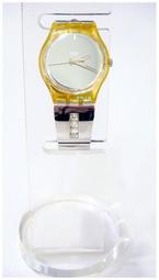 SWATCH 瑞士錶* 明鏡錶盤設計*晶鑽彈性錶帶*收藏品出清