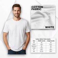 WHITE COTTON TSHIRT UNISEX(XS-XL)