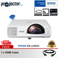 Epson EB-L200SX XGA 3600 Lumens 3LCD Short-Throw Laser Projector | Business Wireless Projector | Off