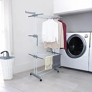 Korean Clothesline 3-Tier Folding Clothes Towel Drying Rack Iron 76x45x172cm EYO AC6119