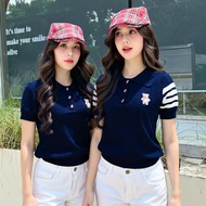 Umi_Store Women's Striped Bear Embroidered Sleeve Sweater – Beautiful, Soft Mongtoghi Wool Umistore