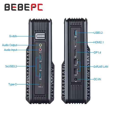 BEBEPC Intel N150 Mini PC N150 Nvdia MX550 DDR5 M.2 NVME Support Linux Desktop for Gaming with 4xUSB