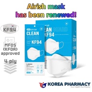 AIRISH Clean Guard KF94 1pc Health face Mask four thickened certified by Ministry of Food and Drug Safety Korea filter Ready Stock shipping from Korea