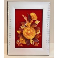 Authentic Amber Flower Picture with Frame 3D